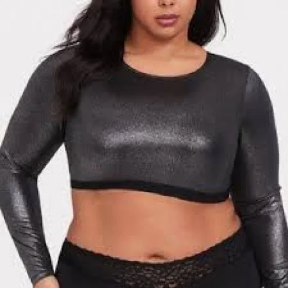 Torrid Curve Shimmer Crop Top - Picture 1 of 7